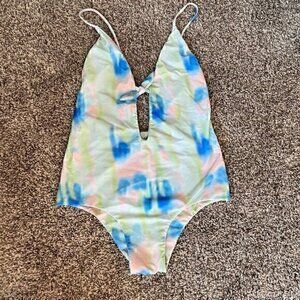 NWT Alia Blue Midnight in Paris swimsuit in Acid Tie Dye